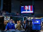 US President Donald Trump displayed on a television during a news broadcast on the floor of the New York Stock Exchange.