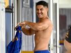 Dylan Brown had plenty to smile about at Parramatta training on Wednesday. (Dan Himbrechts/AAP PHOTOS)