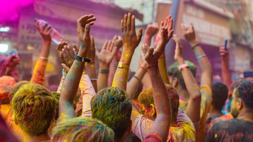 Holi celebration at Barsana Nandgaon, India.