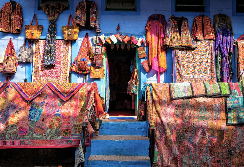 A typical shop front in Jodhpur in India. 