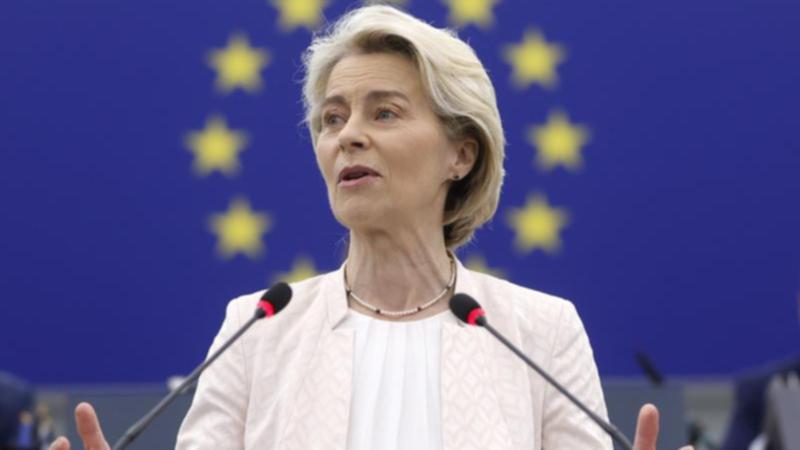 Ursula von der Leyen says tariffs and counter-tariffs will ‘burden our economies’. (AP PHOTO)