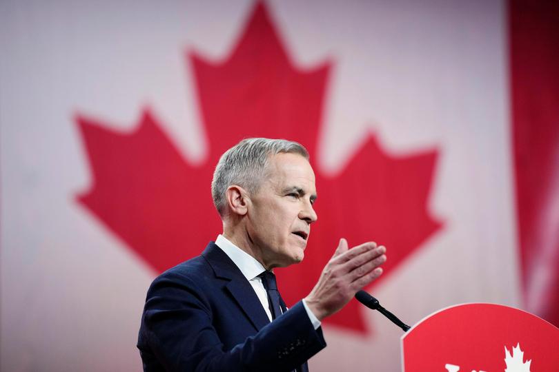 Liberal Leader Mark Carney speaks after being elected at the Liberal leadership announcement in Ottawa, Ontario, Sunday, March 9, 2025.