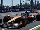 McLaren's Oscar Piastri has flown around Albert Park on a thrilling opening day of F1 practice. (Joel Carrett/AAP PHOTOS)