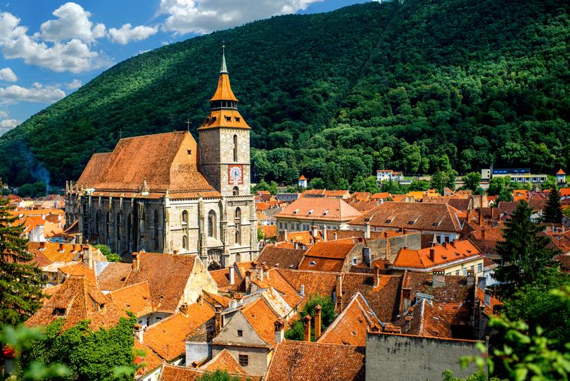 Brasov cityscape in Romania. 