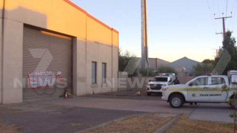 The Albert Park warehouse early Friday morning.