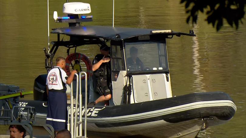 A search and rescue operation is underway after a man fell into the Brisbane River and vanished.