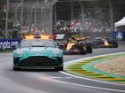 MELBOURNE, AUSTRALIA - MARCH 16: The FIA Safety Car leads Lando Norris of Great Britain driving the (4) McLaren MCL39 Mercedes and Max Verstappen of the Netherlands driving the (1) Oracle Red Bull Racing RB21 on track during the F1 Grand Prix of Australia at Albert Park Grand Prix Circuit on March 16, 2025 in Melbourne, Australia. (Photo by Clive Mason/Getty Images)