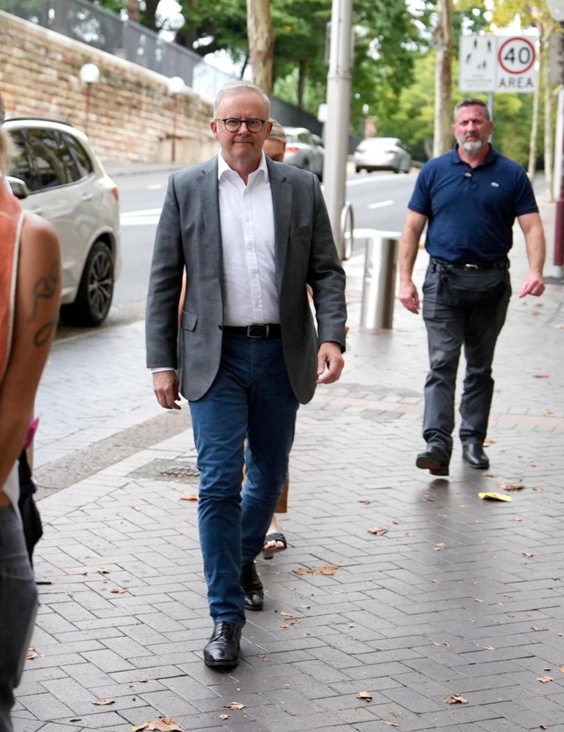 Prime Minister Anthony Albanese arrives at ARIA restaurant in Circular Quay, Sydney. 16 March 2025 