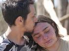 Hailey Hart and Steve Romero took refuge in their car as a tornado ripped apart their home. (AP PHOTO)