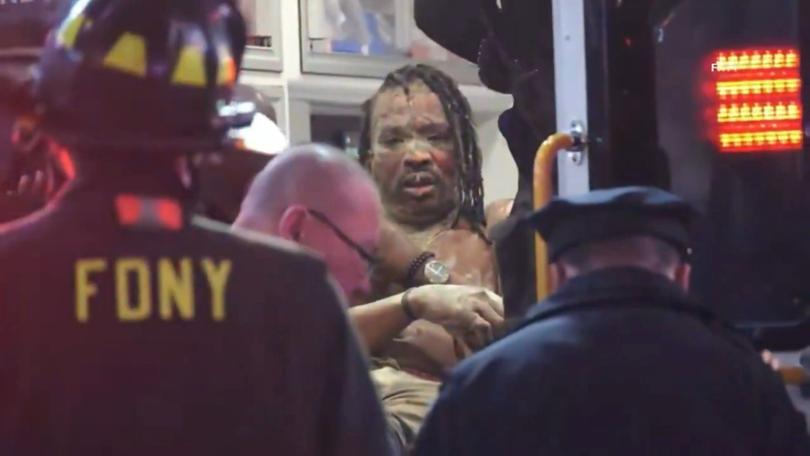 A man has been set on fire at New York's Time Square.