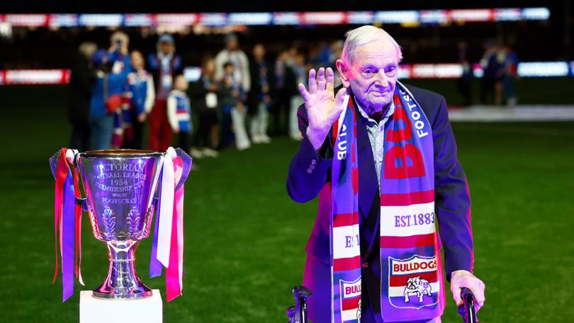 Footscray 1954 premiership player Doug Reynolds. 
