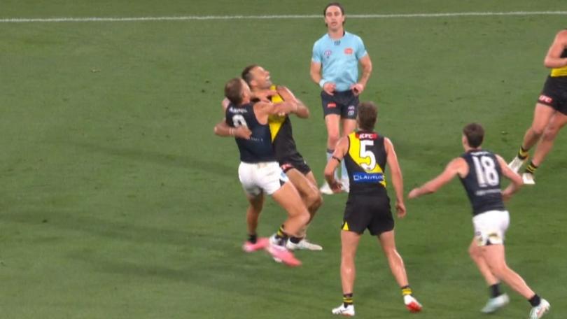 Cripps was soundly beaten by Nankervis in the ruck. 