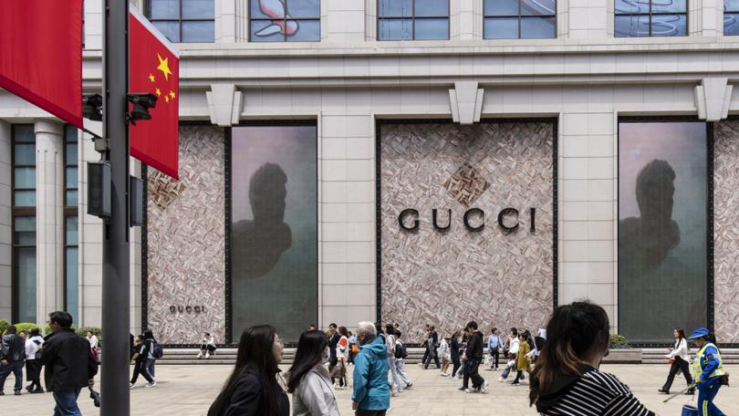 Shoppers in Shanghai, China.  