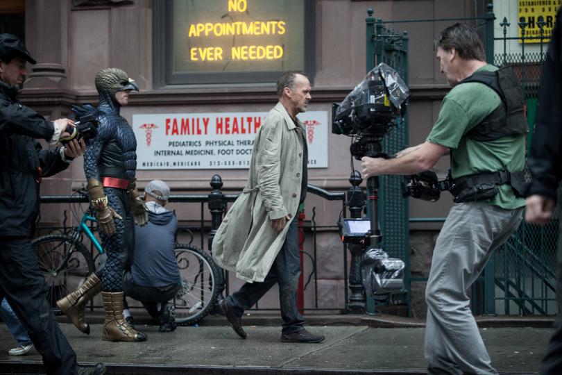 Filming Birdman.