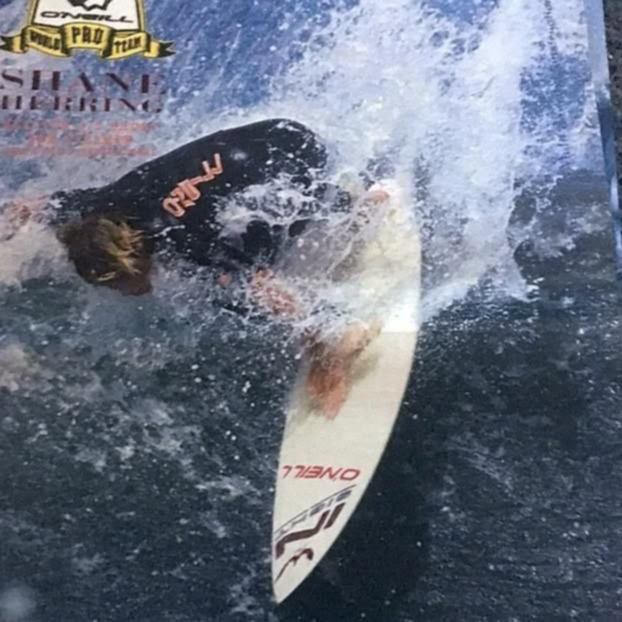 Shane Herring rides a wave.