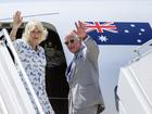 King Charles and Queen Camilla wave during their official departure from Australia.