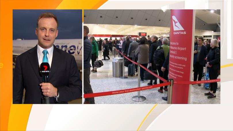 7NEWS aviation reporter Blake Johnson at Brisbane Airport on Wednesday. 