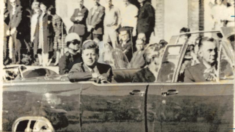 JFK. John F Kennedy in Dallas moments before his assassination.