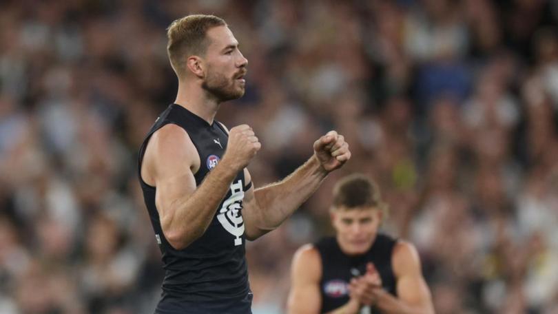 Illness has caused the late withdrawal of Carlton forward Harry McKay for the clash with the Hawks. (Daniel Pockett/AAP PHOTOS)