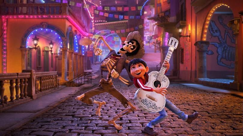 Pixar’s "Coco," Miguel’s love of music ultimately leads him to the Land of the Dead where he teams up with charming trickster Hector. 