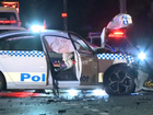 A NSW Police car has crashed into a civilian car in Sydney’s southwest while chasing another vehicle.