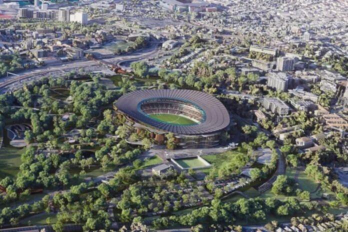 An impression of the new VIctoria Park Stadium.