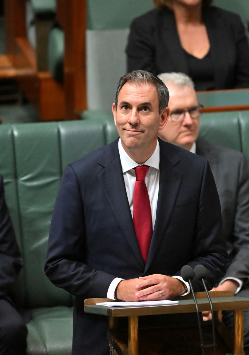 Treasurer Jim Chalmers delivers the 2025-26 Federal Budget in the House of Representatives. 