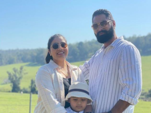 Gurvinder Singh with wife Maninder and son Williamjeet.