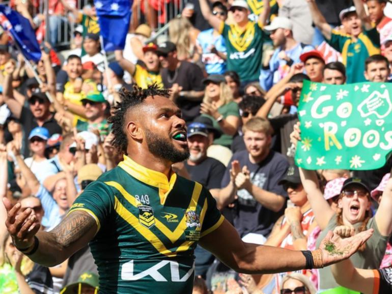 Australia star Hamiso Tabuai-Fidow has declared he wants to represent Samoa again at some stage. (Mark Evans/AAP PHOTOS)