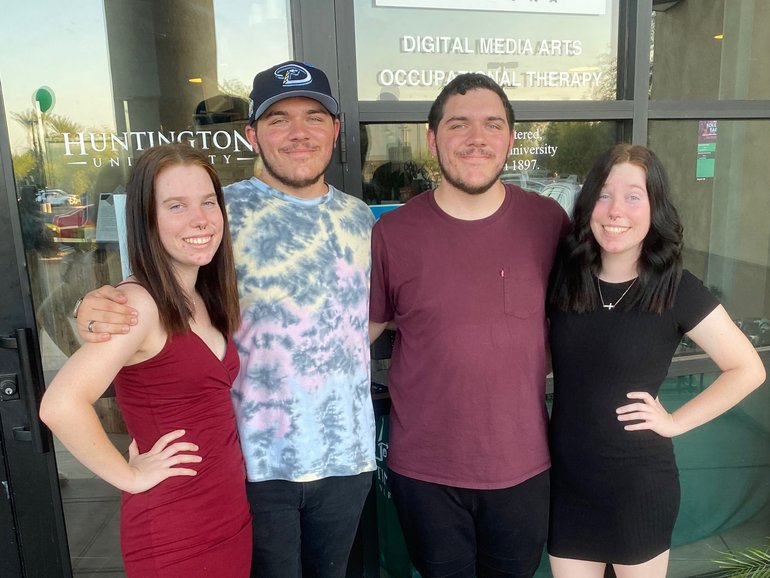 The Baker brothers and Stutler sisters. From left, Brooklyn, Caleb, Jeremy and Kristen. 