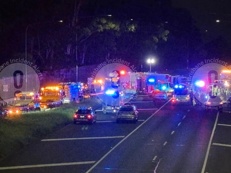 A woman was killed and 10 people were injured in a crash on Gympie Arterial Rd in Bald Hills on Sunday night.