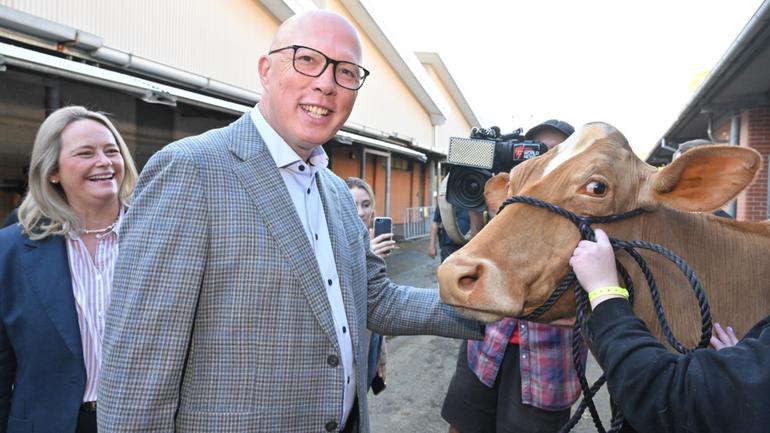 Leader of the Opposition Peter Dutton at the Sydney Royal Easter Show in Sydney on day 22 of his 2025 Federal Election Campaign.