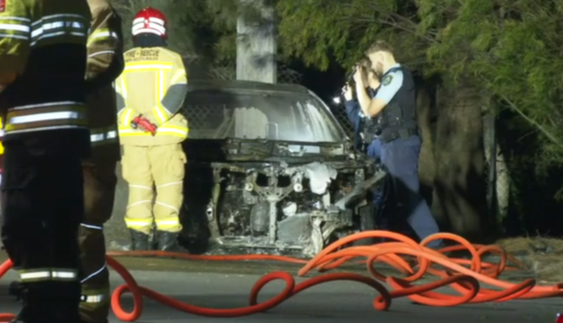 Police and firefighters remained at the scene.