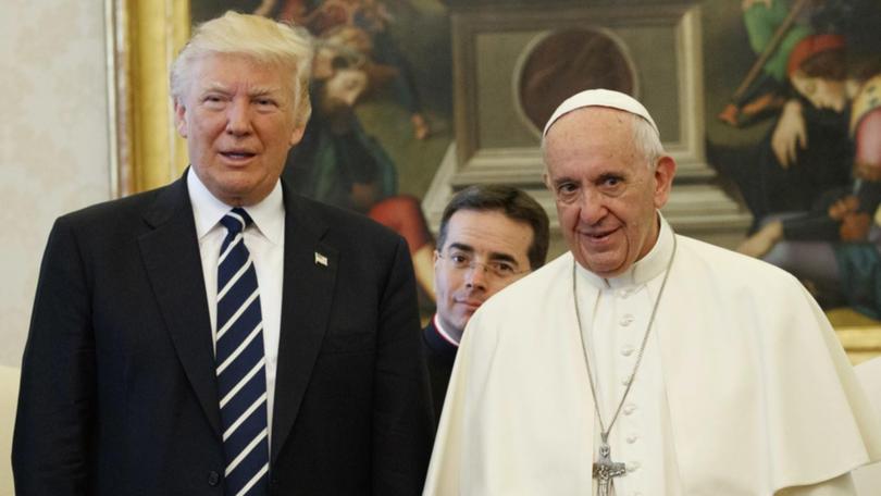 US President Donald Trump says he is looking forward to attending the funeral of Pope Francis. (AP PHOTO)