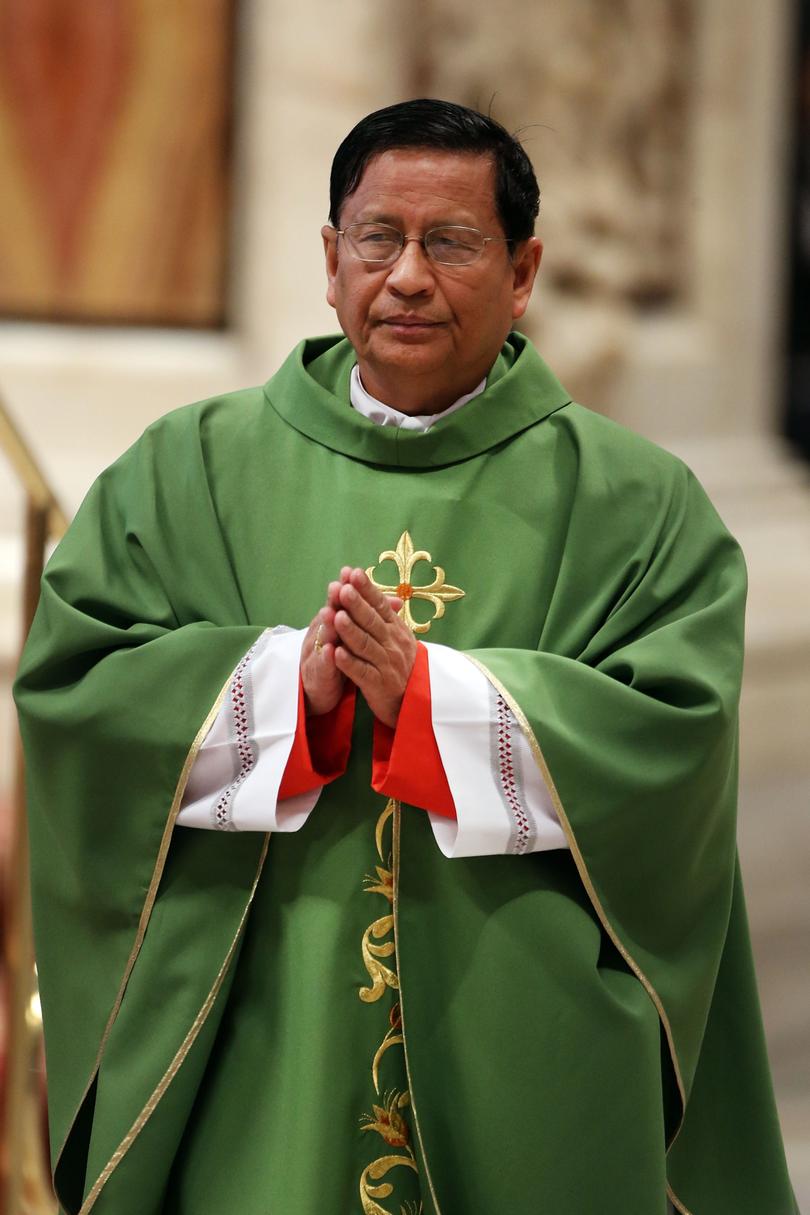Myanmar Archbishop Charles Maung Bo arrives at St. Peter's Basilica for a Mass celebrated by Pope Francis on February 15, 2015 in Vatican City.