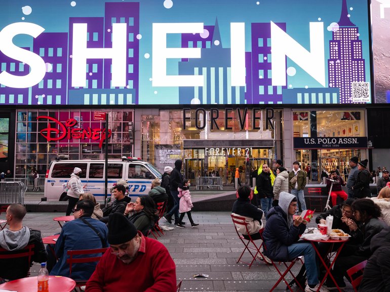 Shein’s success has been aided by aggressive marketing, including pop-up stores in the likes of Times Square in New York.