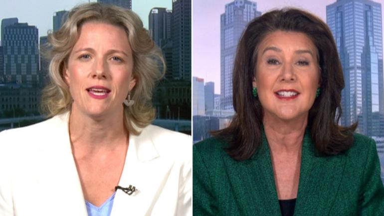 Extraordinary moment Labor minister asks for political rival’s microphone to be cut off during heated exchange over WFH.