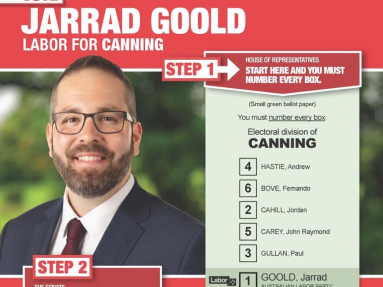 Canning Legalised Cannabis candidate Paul Gullan - how-to-vote cards 