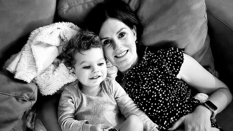Sally Burls was struck by a falling tree branch on Easter Monday and her two-year-old son Harry narrowly avoided injury.