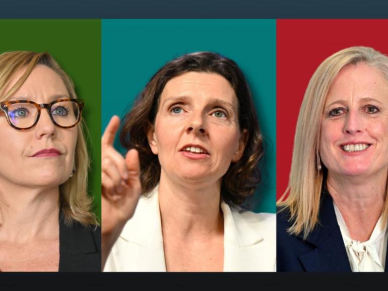 Politicians Larissa Waters, Allegra Spender and Katy Gallagher want women to make their vote count. 