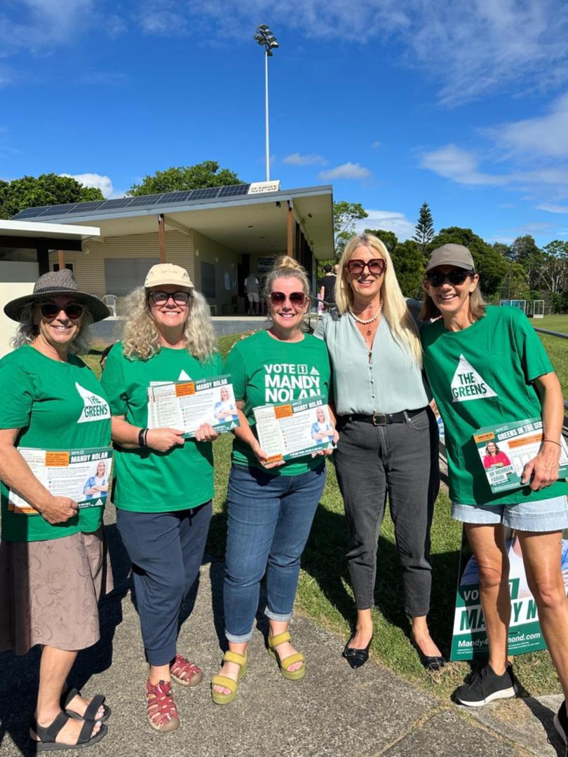 Greens candidate for Richmond (second from left) with a team of campaigners.