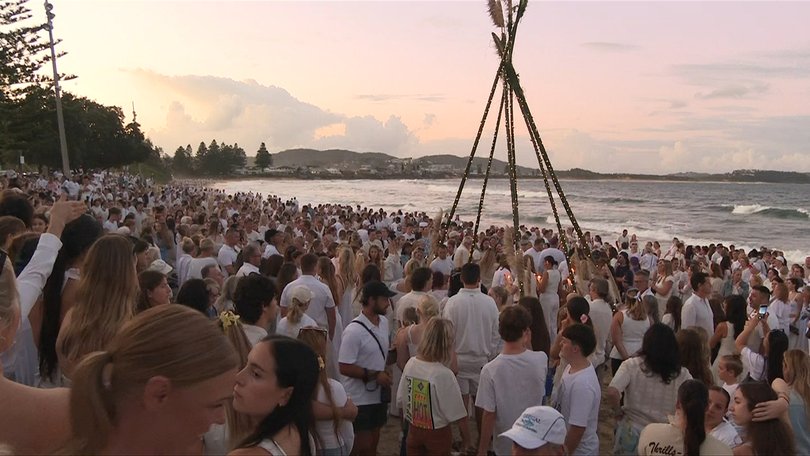 Hundreds of mourners have packed a beach in Terrigal to honour the life of Audrey Griffin.