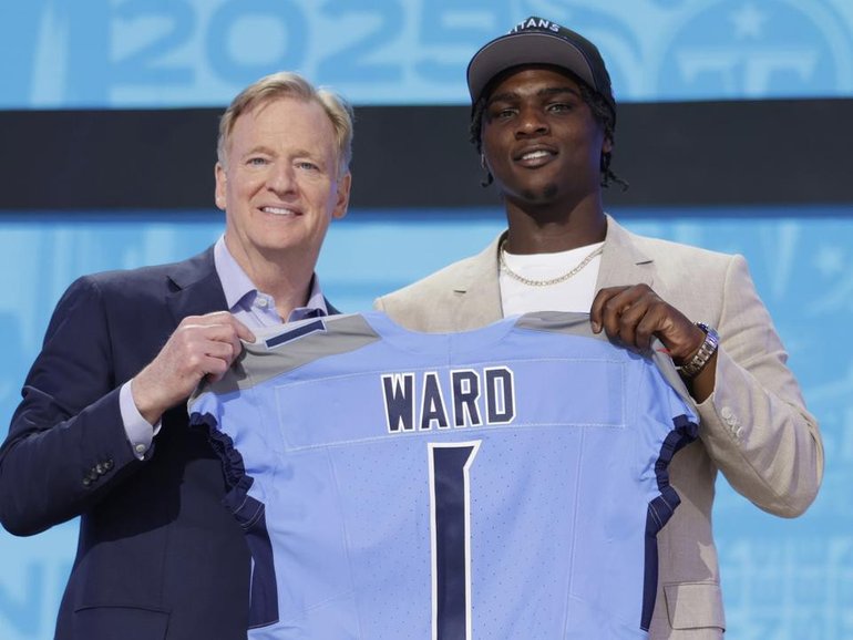 Quarterback Cam Ward has been chosen by the Tennessee Titans as the first pick of the NFL draft.