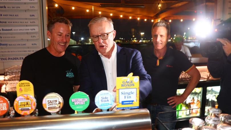 Anthony Albanese’s beers in Fremantle.