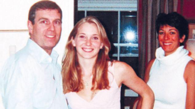 Virignia Roberts with Prince Andrew and Ghislaine Maxwell in 2001.