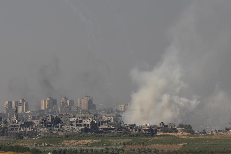 Israeli airstrikes in the Gaza Strip on the day that top Hamas commander Ibrahim Biari was killed, Oct. 31, 2023.