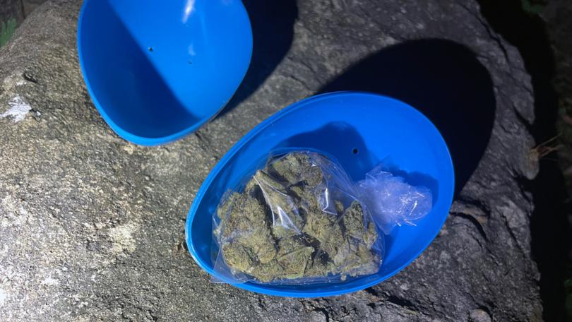 The marijuana was hidden inside plastic Easter eggs and deposited in multiple locations.