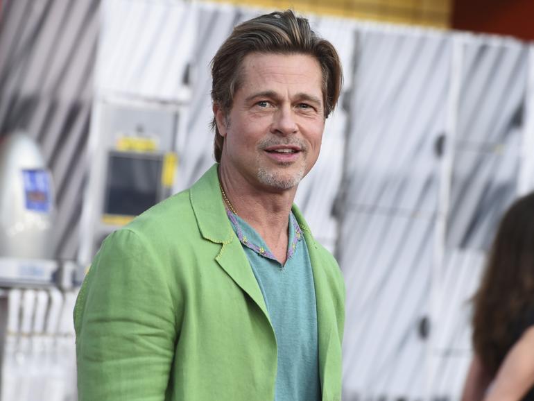 Brad Pitt arrives at the premiere of "Bullet Train" on Monday, Aug. 1, 2022, at the Regency Village Theatre in Los Angeles. 