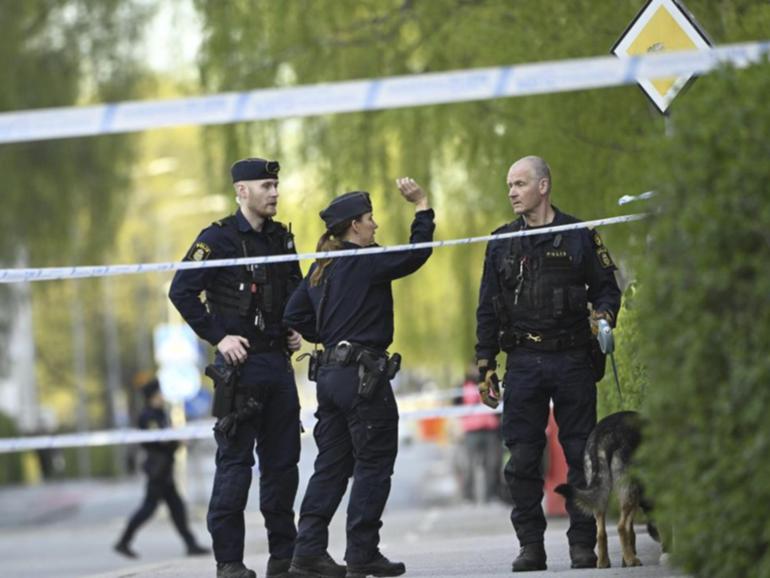 Three people have been killed by gunfire in Uppsala, Swedish police say.
