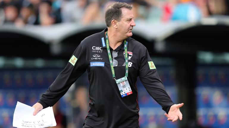 Ross Lyon is on the charge ahead of his team’s clash with Fremantle.
